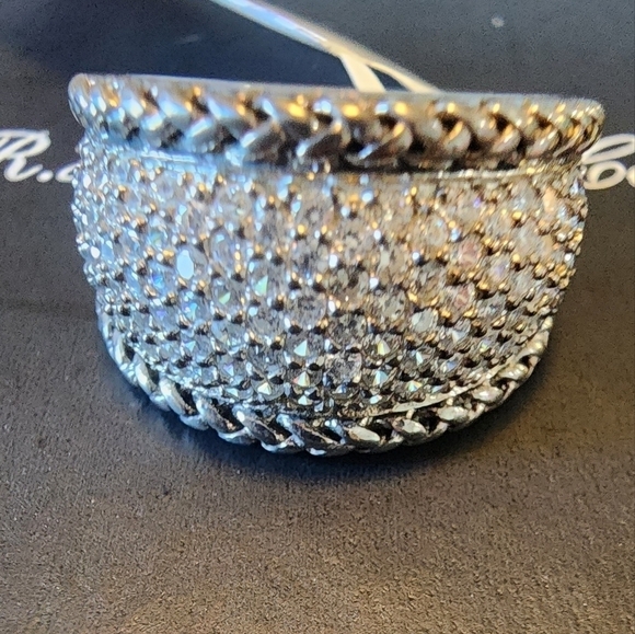 Cubic Zirconia Pavé Statement Ring in Sterling Silver size 7 - Picture 3 of 9